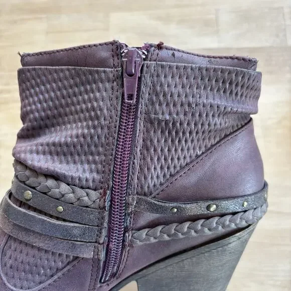 Maurice’s Carol 101878 Western Braided Strappy Ankle Zip Up Bootie Size 9M - Picture 6 of 13